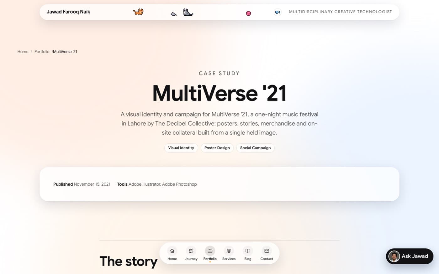 MultiVerse '21 case study page