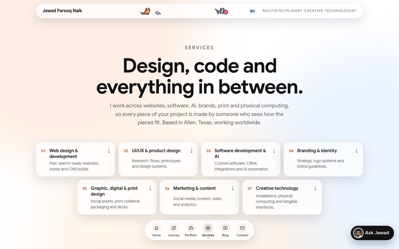 Services: Design, code and everything in between