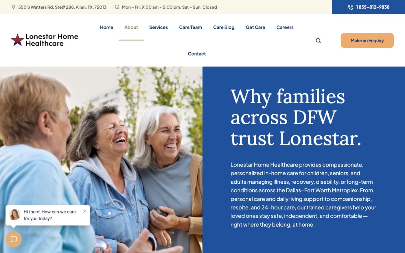 About page: Why families across DFW trust Lonestar
