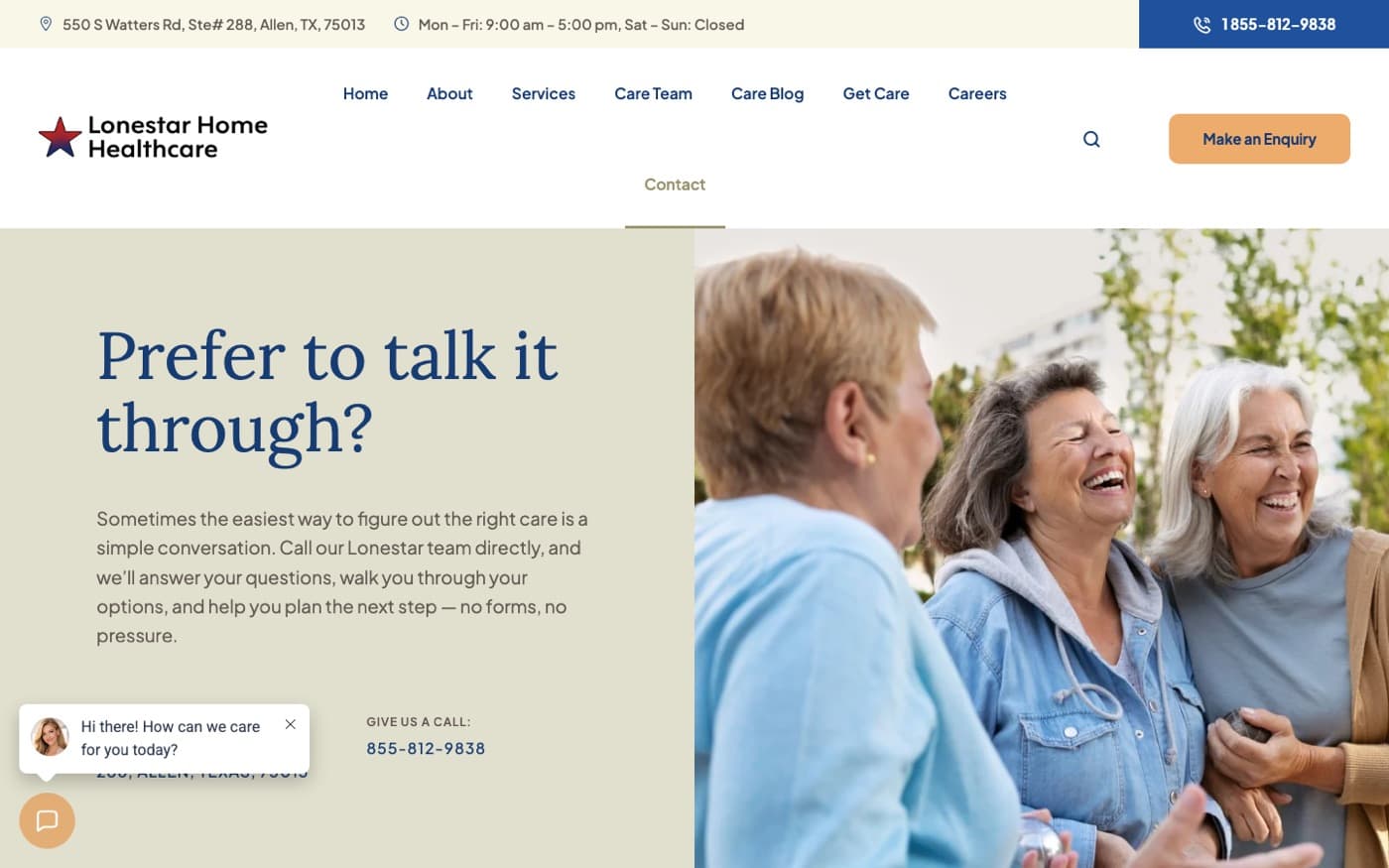 Contact page: Prefer to talk it through?