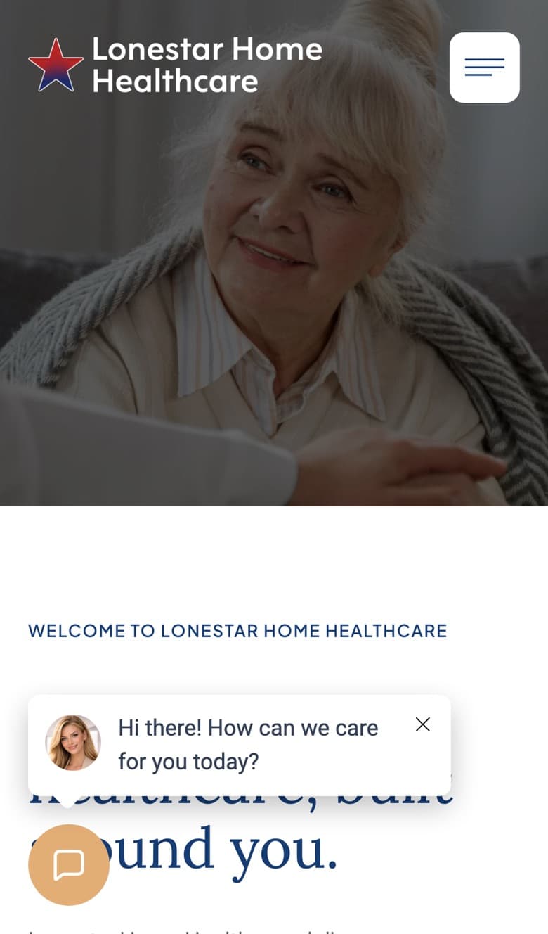 Lonestar home page on a phone