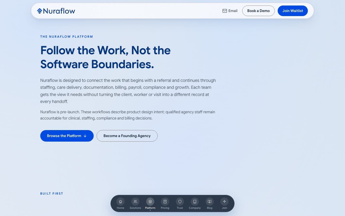 Platform page: Follow the work, not the software boundaries