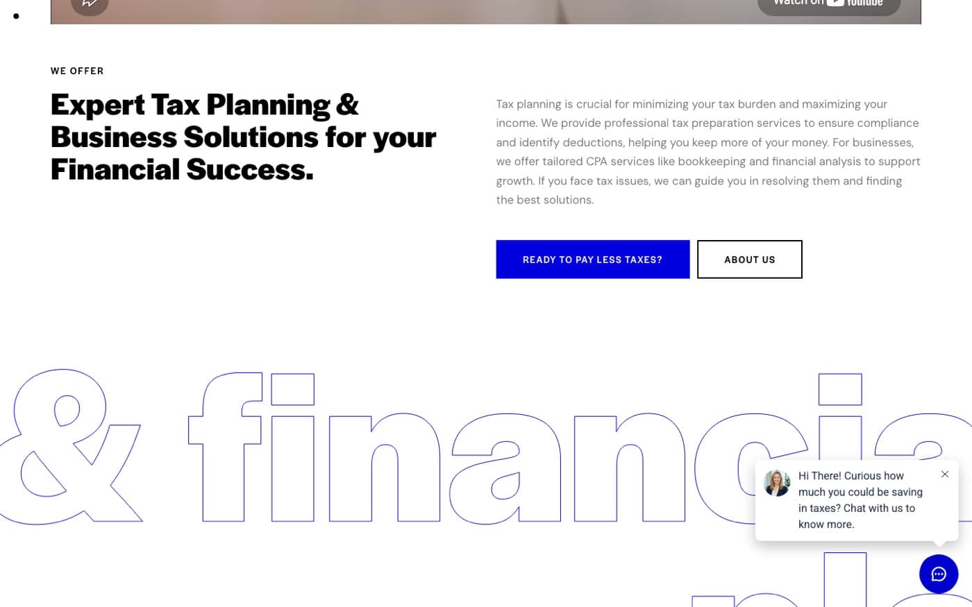 We offer: expert tax planning and business solutions for your financial success