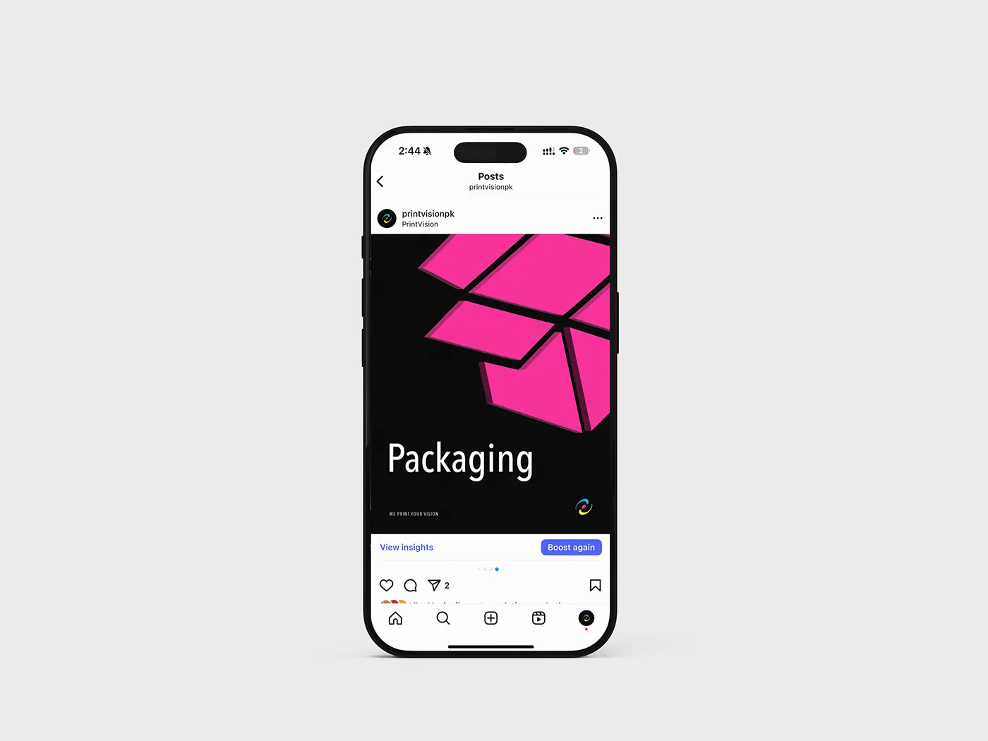 Social post template for the packaging service