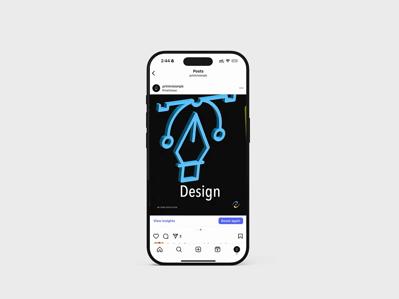 Social post template for the design service, cyan on black