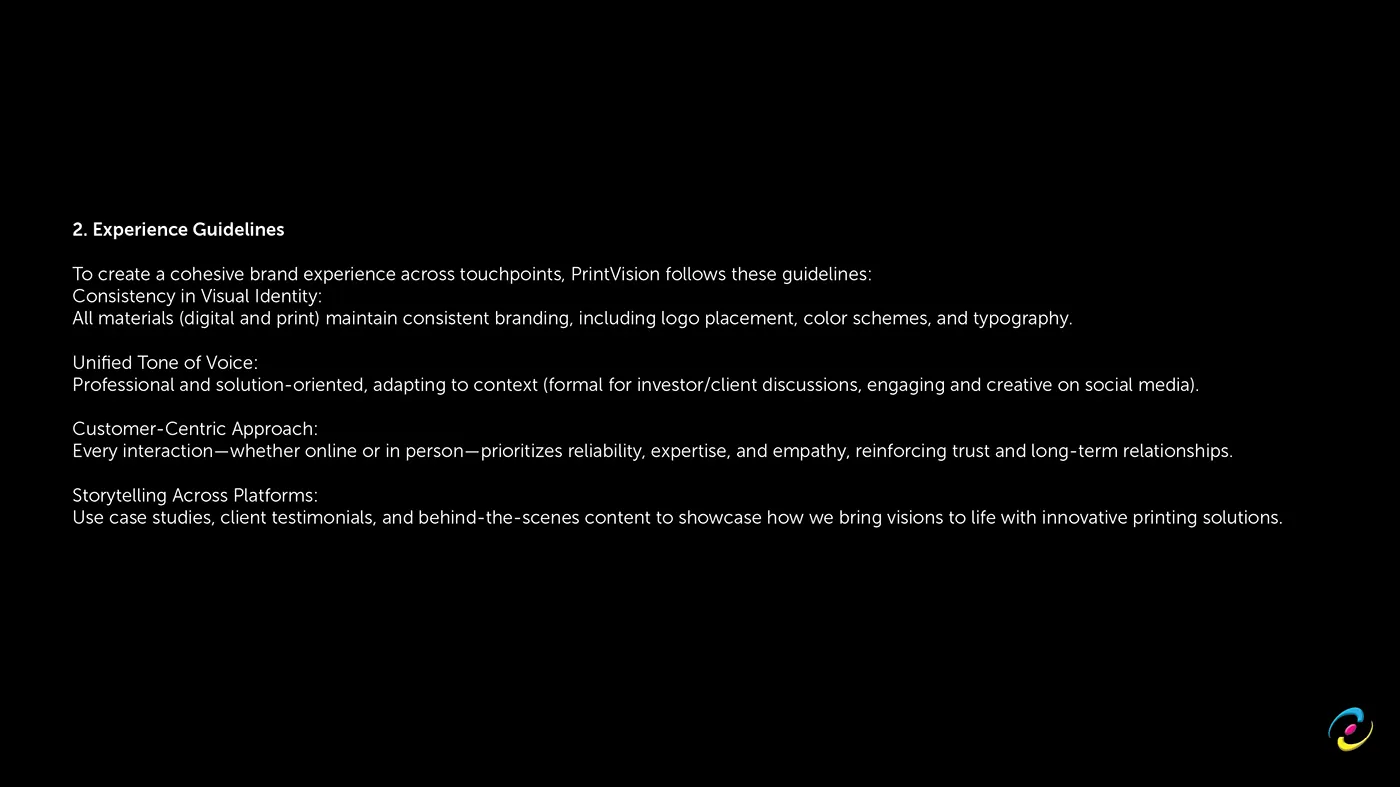 Experience guidelines