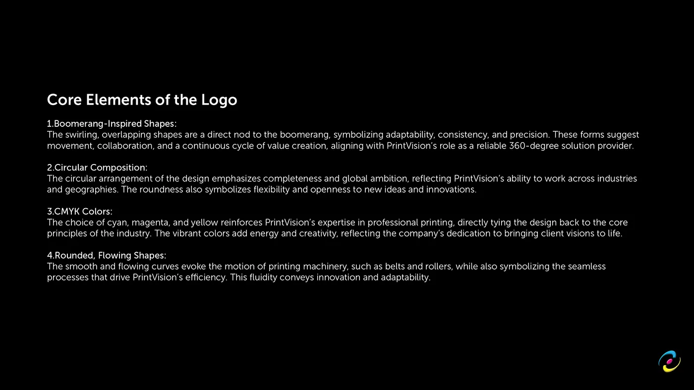 The four documented core elements of the logo