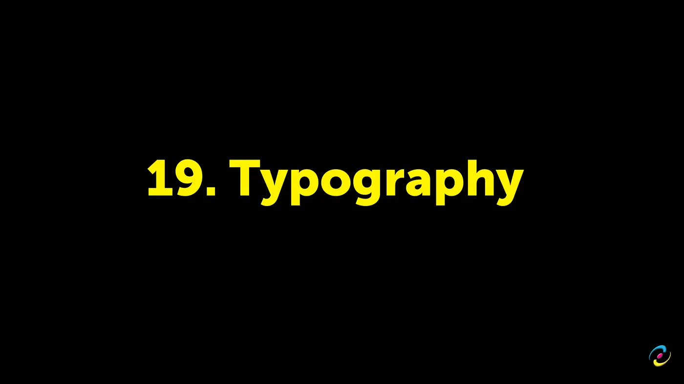Section title card reading 19. Typography
