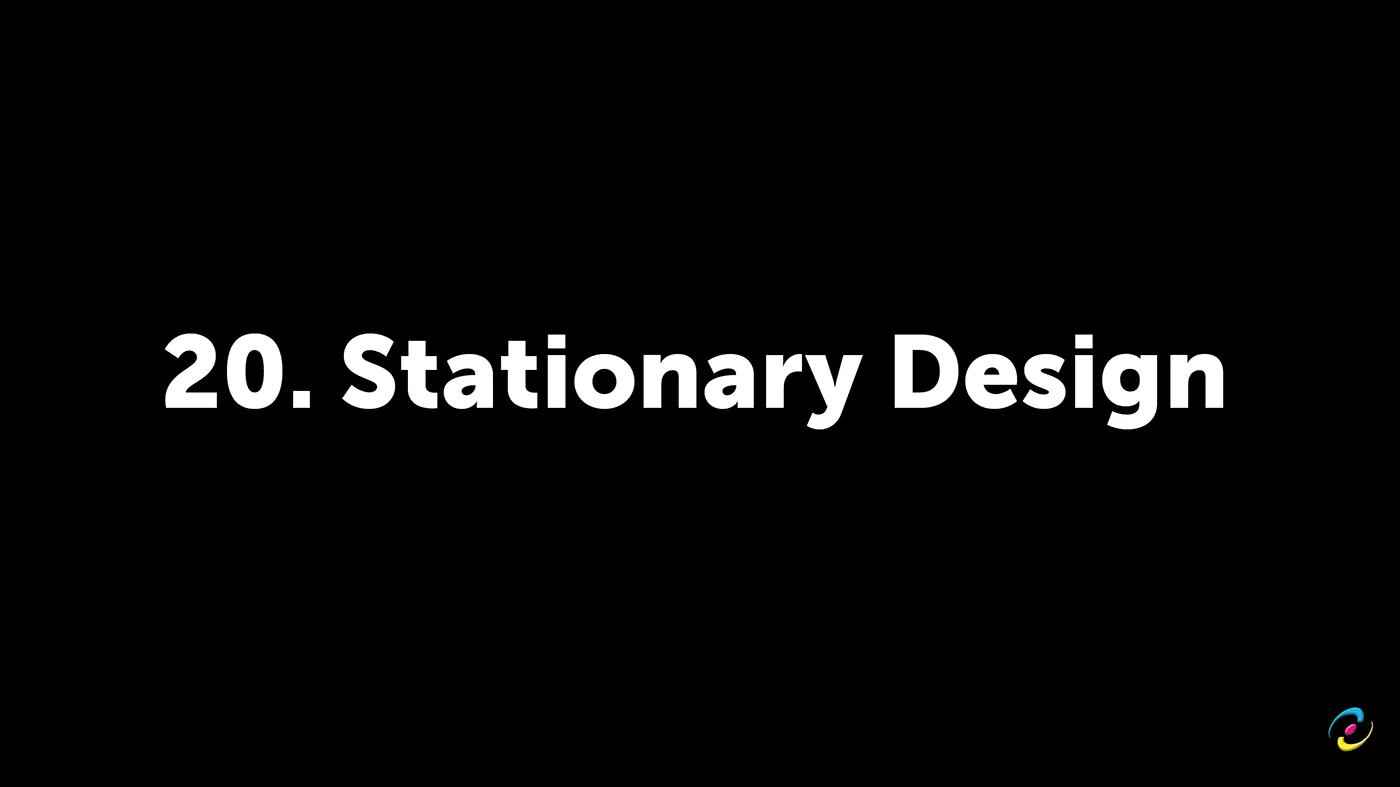 Section title card reading 20. Stationary Design