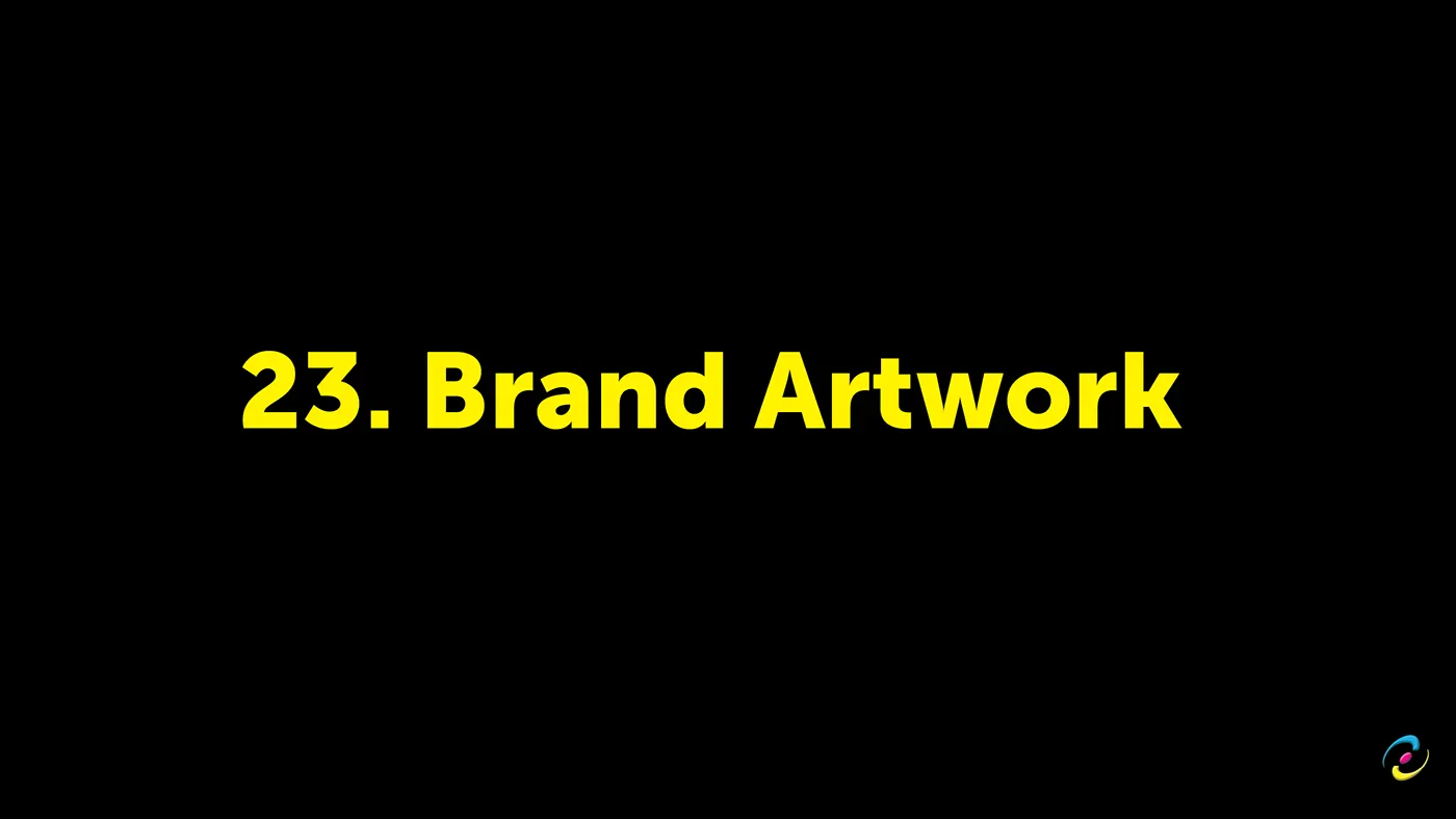 Section title card reading 23. Brand Artwork