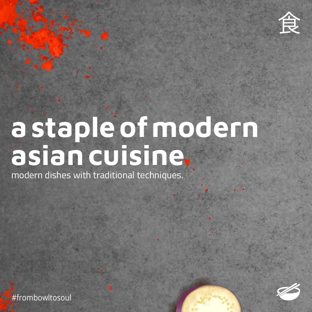 Post reading a staple of modern asian cuisine, modern dishes with traditional techniques