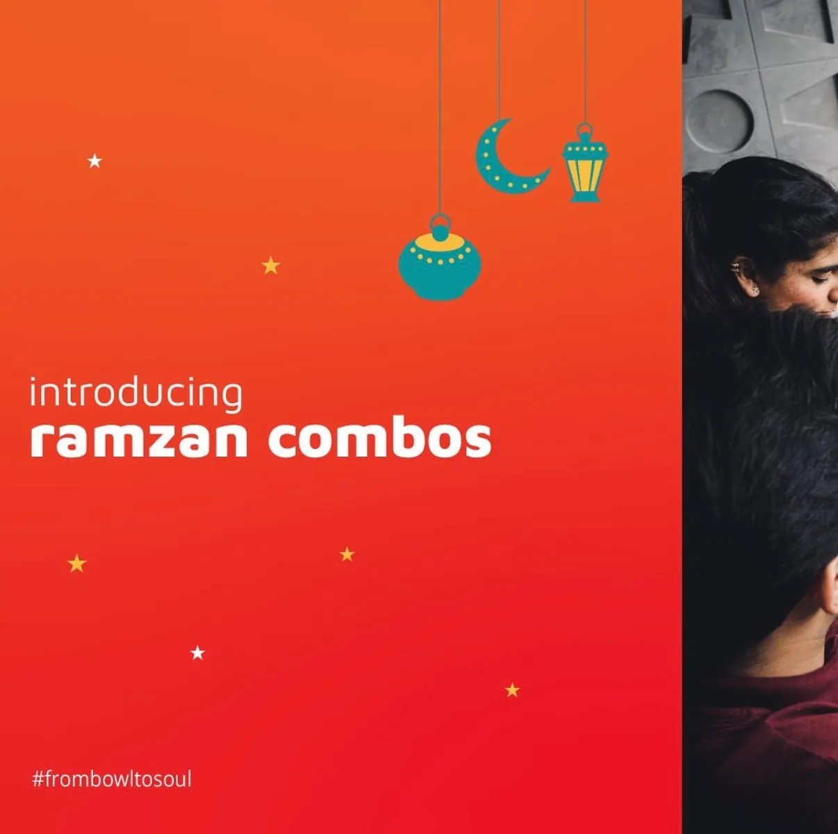 Red and orange post reading introducing ramzan combos