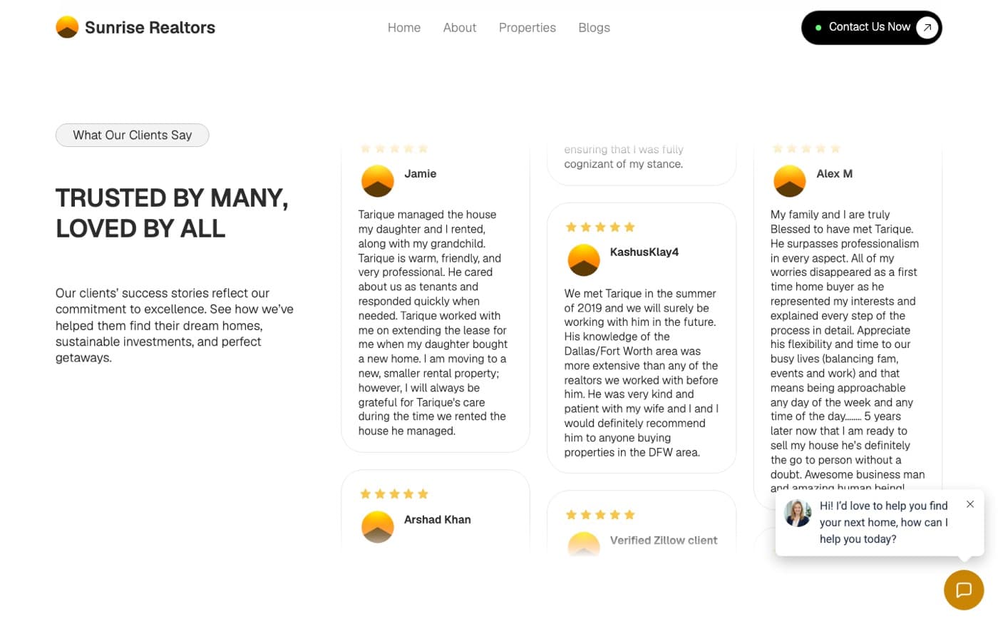 Testimonial wall: Trusted by many, loved by all