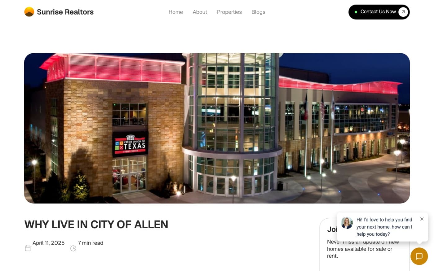 Blog post: Why live in City of Allen
