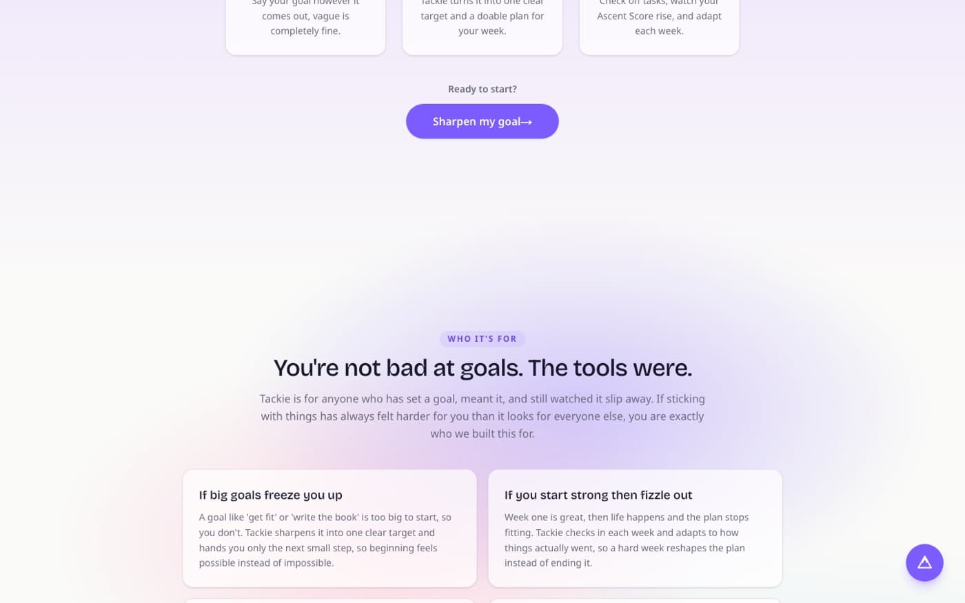 Who it's for: You're not bad at goals. The tools were.