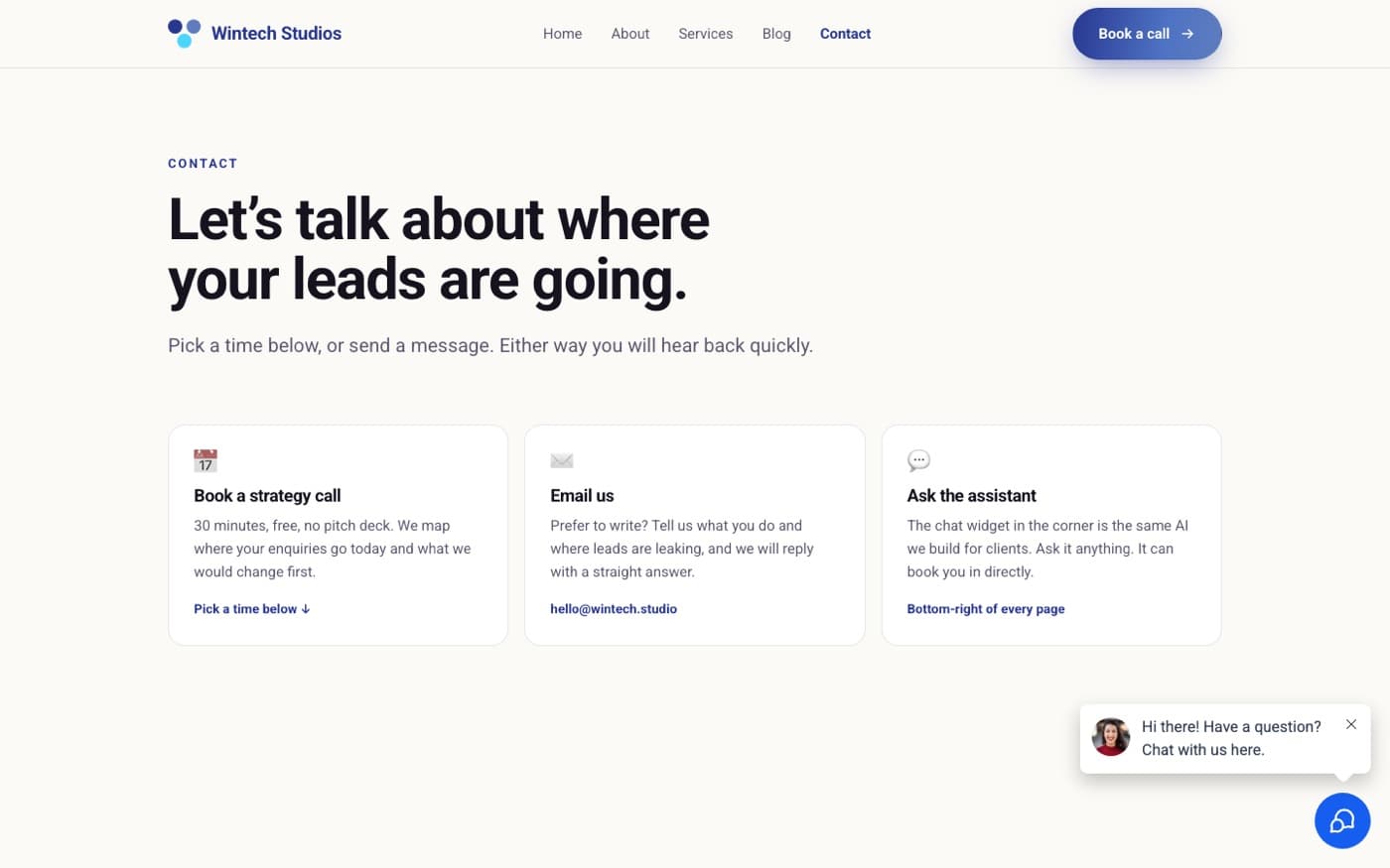 Contact: Let's talk about where your leads are going