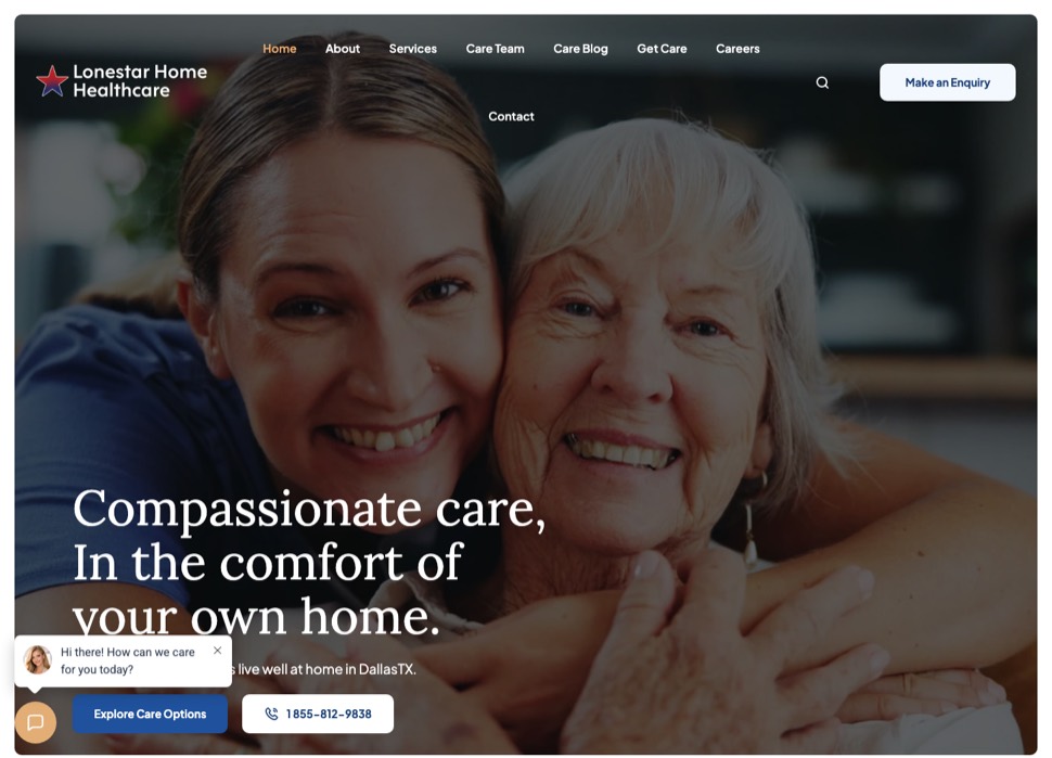 Lone Star Home Health website, built by Pinn.Media