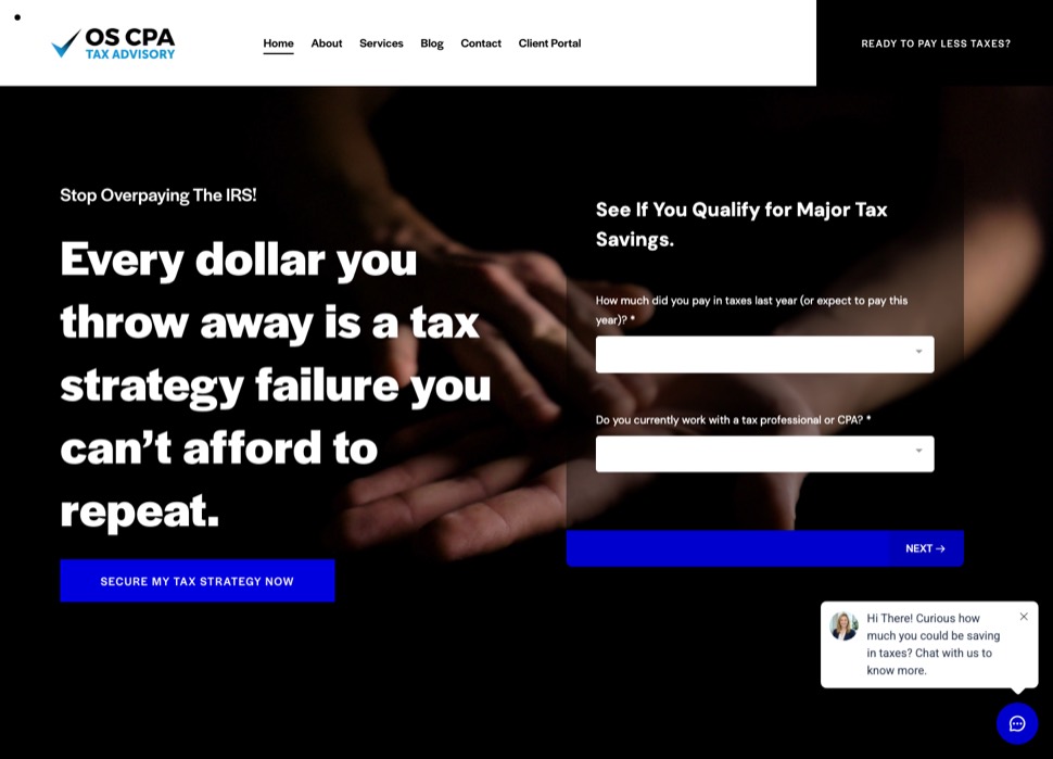 OSCPA Tax website, built by Pinn.Media