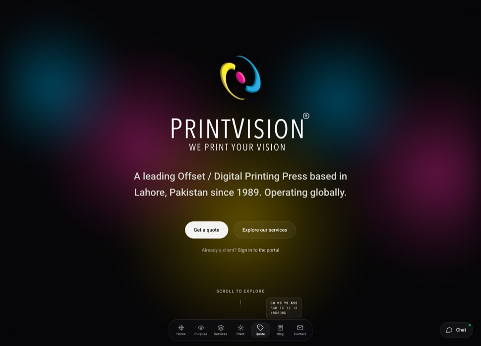 PrintVision website, built by Pinn.Media